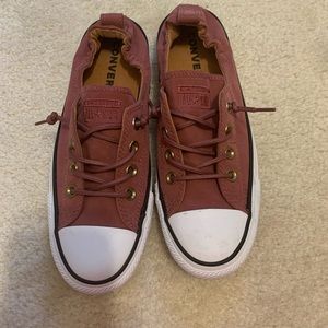 Mauve/plum slip on converse